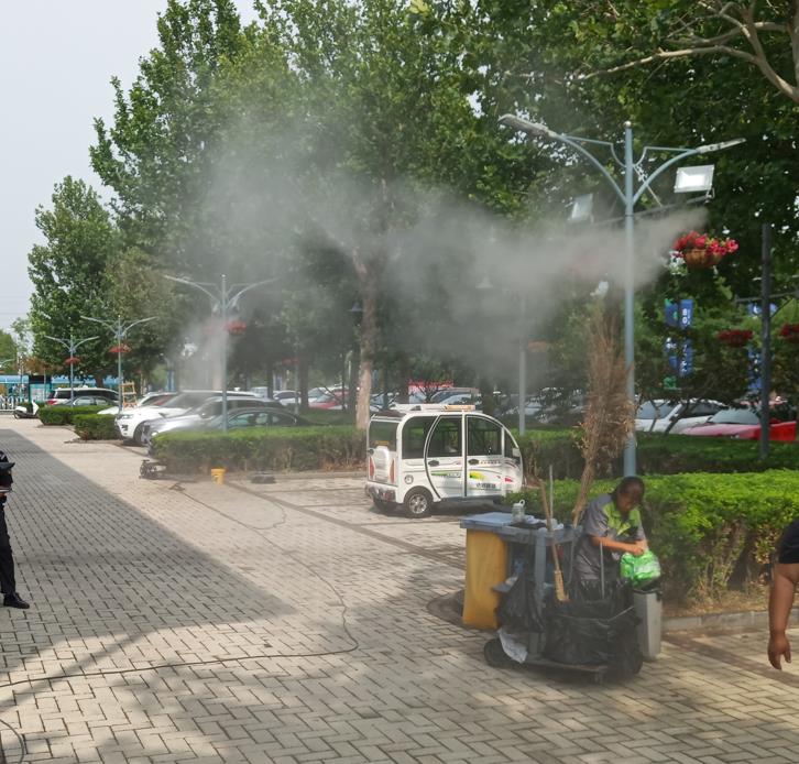 北京路燈桿噴霧降塵降溫系統